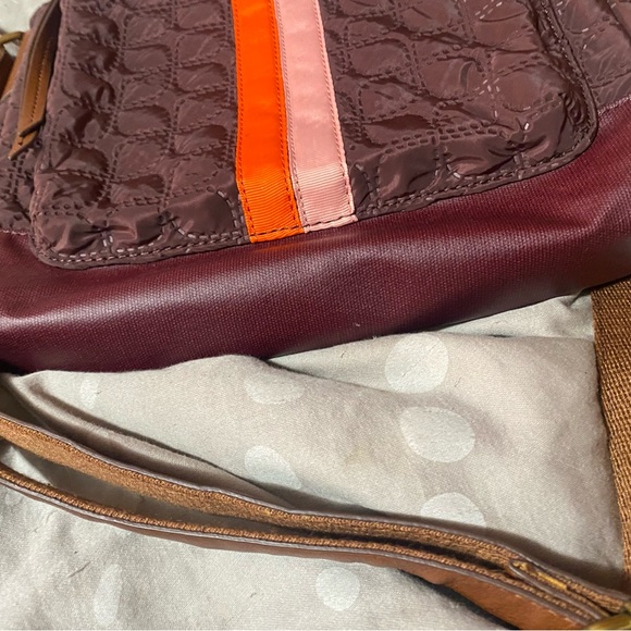 Fossil Burgundy and Orange Quilted Shoulder Bag - Picture 2 of 5